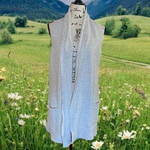 LOFT sleeveless speckled flecked COZY wrap sweater vest size XS/S